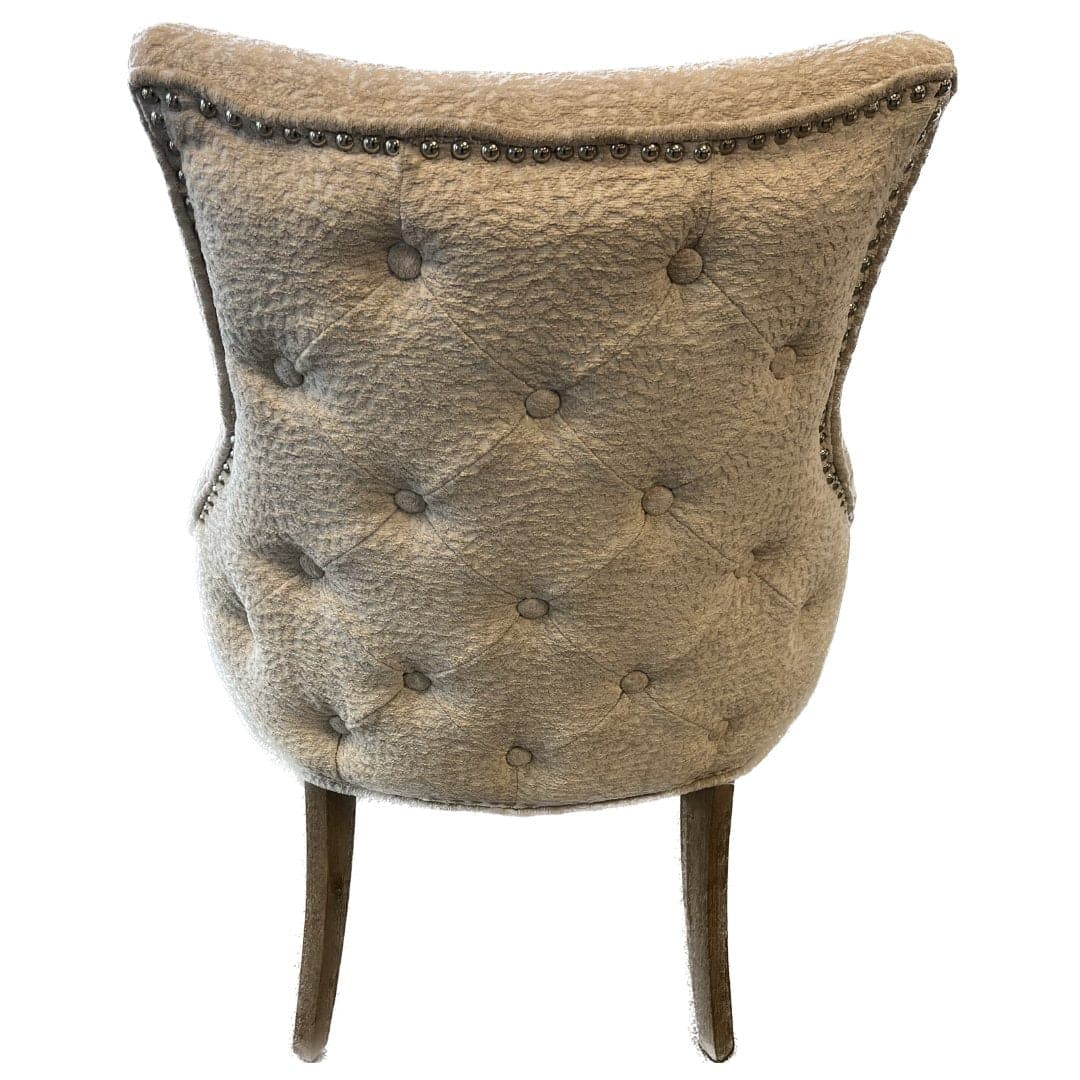 Transitional Tufted Back Textured Accent Chair in Beige - HER Home Design Boutique